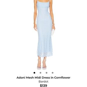 Adoni Mesh Midi Dress in Cornflower Bardot Dress
